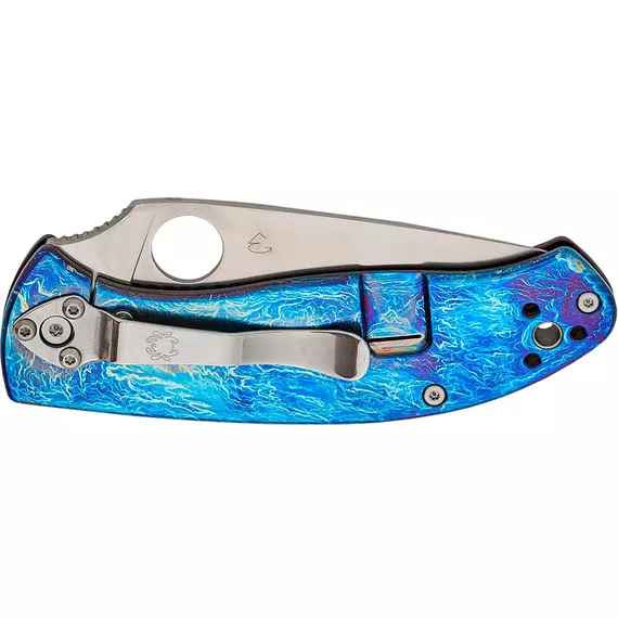Ніж Spyderco Tenacious, D-2, Titanium к:blue, фото , изображение 4